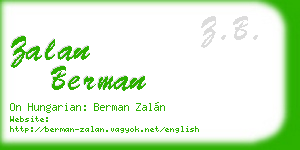 zalan berman business card