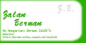 zalan berman business card